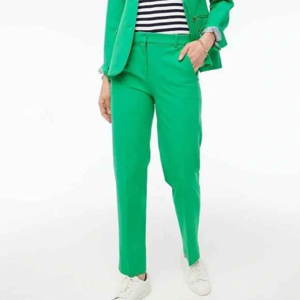 J Crew Factory Kallie Pants Green Modern Clover Size 0 - Picture 1 of 2